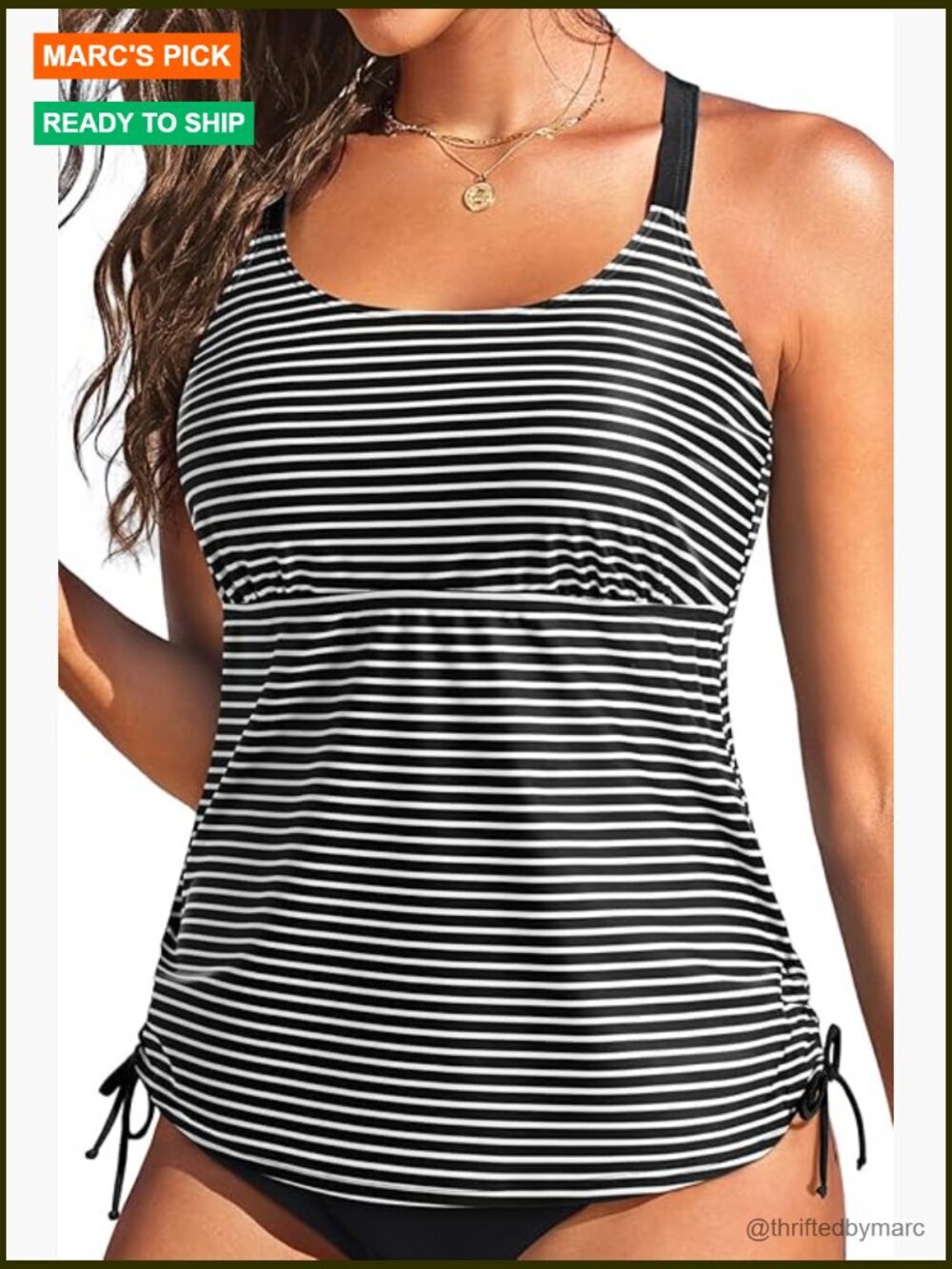 Tankini Top Only Tummy Control Swim Top Racerback